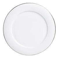 A La Carte 'Diamond Platinum' Porcelain Dinner Plate (White)