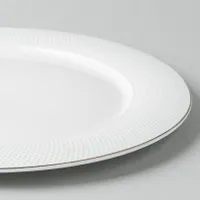 A La Carte 'Diamond Platinum' Porcelain Dinner Plate (White)