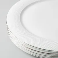 A La Carte 'Diamond Platinum' Porcelain Dinner Plate (White)