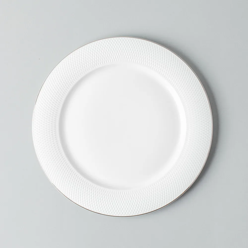 A La Carte 'Diamond Platinum' Porcelain Side Plate (White)