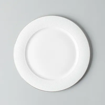 A La Carte 'Diamond Platinum' Porcelain Side Plate (White)