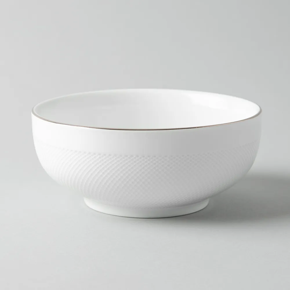 A La Carte 'Diamond Platinum' Porcelain Cereal Bowl (White)