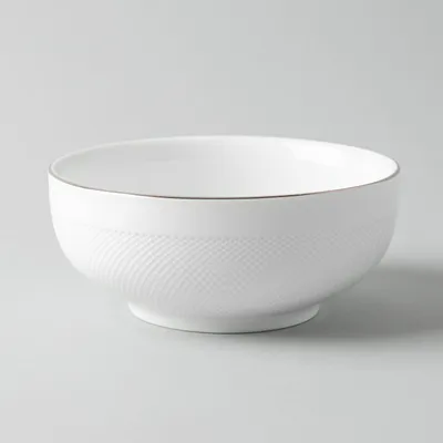 A La Carte 'Diamond Platinum' Porcelain Cereal Bowl (White)