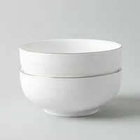 A La Carte 'Diamond Platinum' Porcelain Cereal Bowl (White)