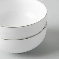 A La Carte 'Diamond Platinum' Porcelain Cereal Bowl (White)