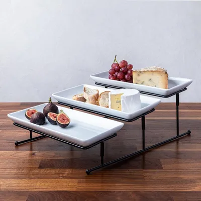 KSP Strata '3-Tier' Porcelain Buffet Plate (Rectangular)