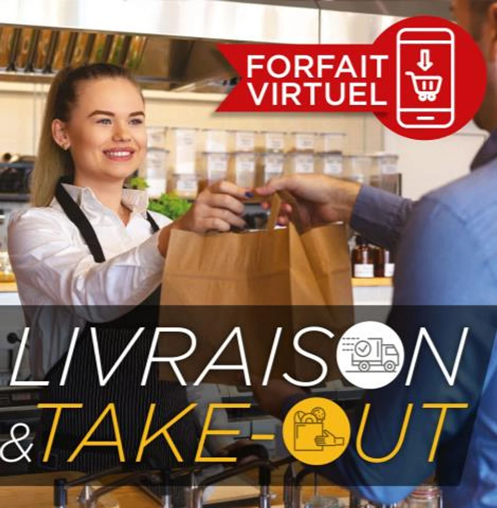 Repas pour emporter ou livrer - 75$ - Virtuel