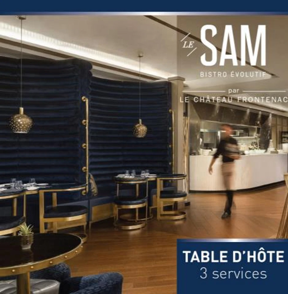 TABLE D'HÔTE FOR 2 AT BISTRO LE SAM