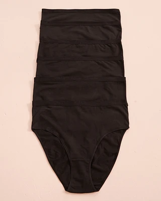 Lot de 6 culottes bikini taille haute coton