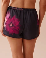 Floral Print Satin Shorts