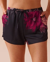 Floral Print Satin Shorts
