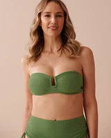PISTACHIO U-Wire Textured Bandeau Bikini Top