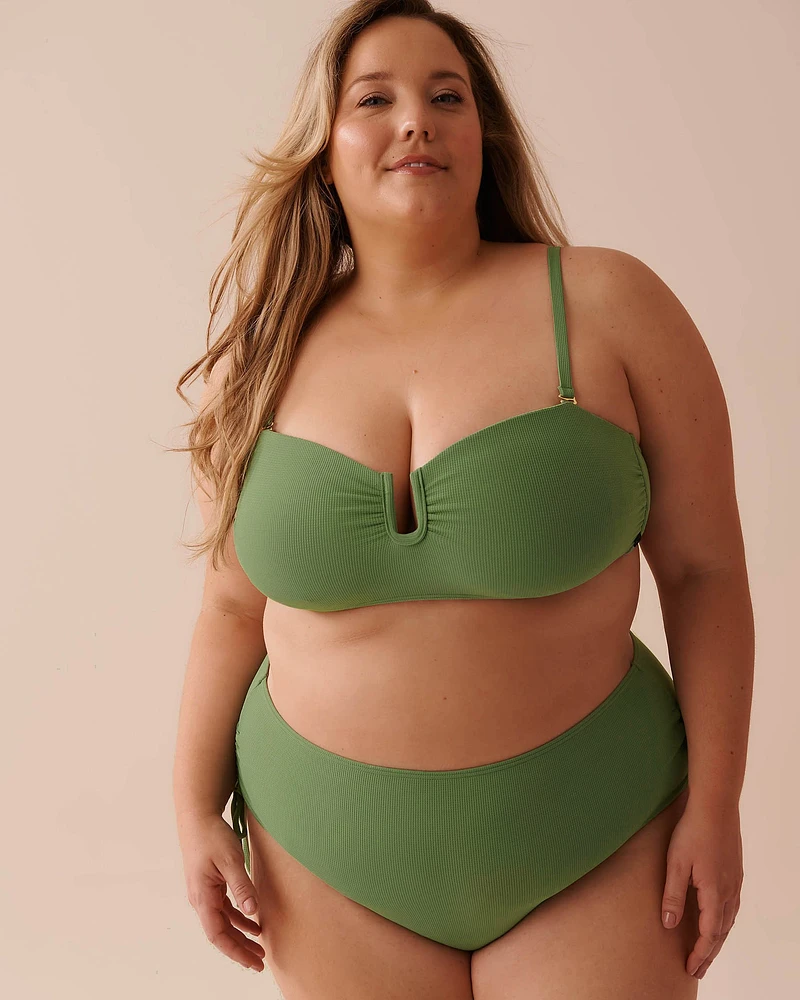 PISTACHIO U-Wire Textured Bandeau Bikini Top