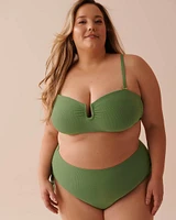PISTACHIO U-Wire Textured Bandeau Bikini Top