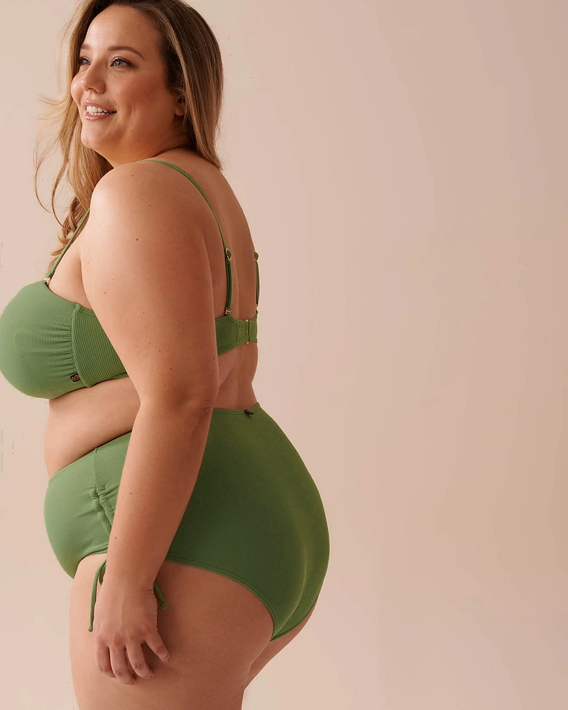 PISTACHIO U-Wire Textured Bandeau Bikini Top