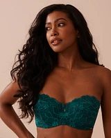 Lightly Lined Strapless 2-tone Lace Bra