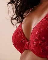Lightly Lined Memory Foam Floral Mesh Bra