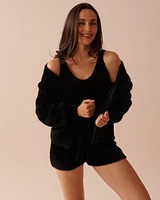 Cardigan en peluche moelleuse
