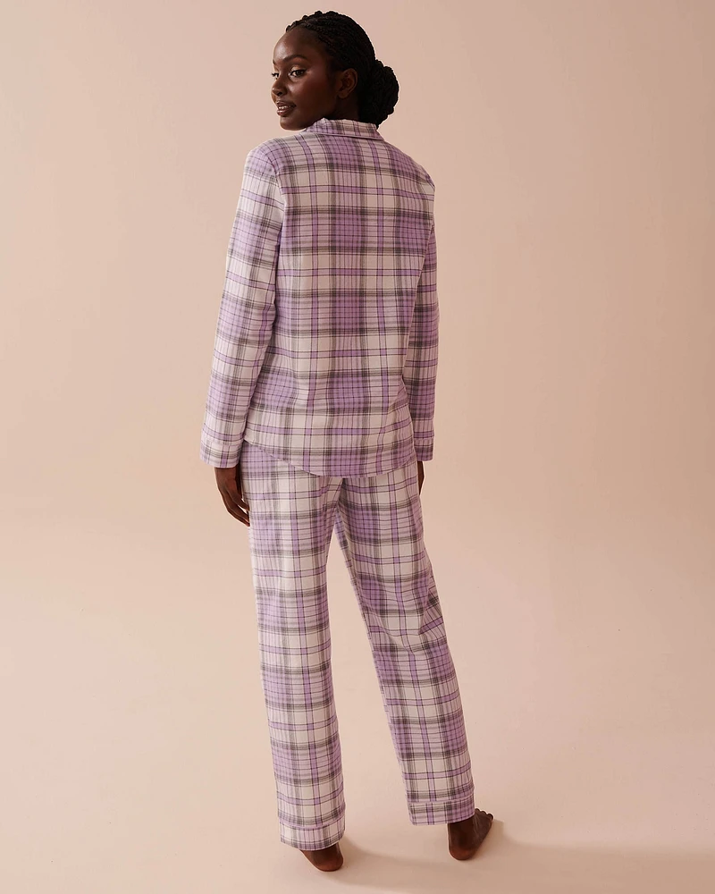 Lilac Plaid Flannel PJ Set