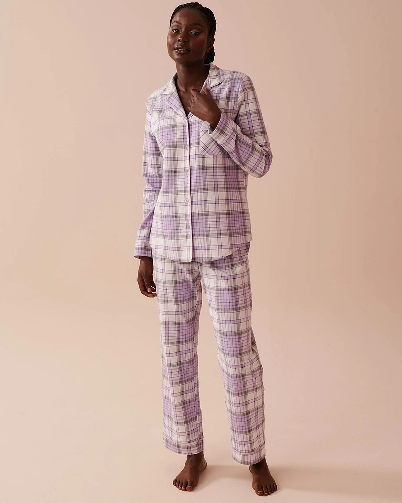 Lilac Plaid Flannel PJ Set