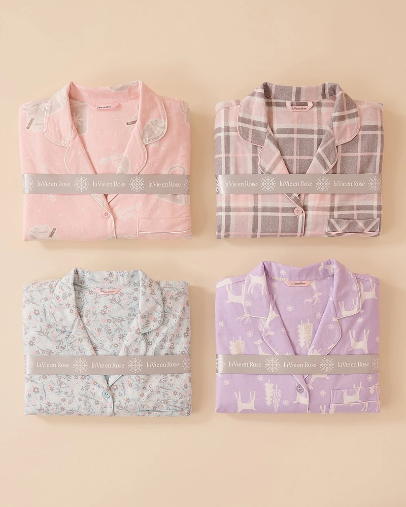 Lilac Plaid Flannel PJ Set