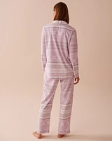 Lilac Fair Isle Print Micropolar PJ Set