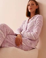 Lilac Fair Isle Print Micropolar PJ Set