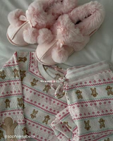 Gingerbread Print Waffle Knit Long Sleeve Shirt