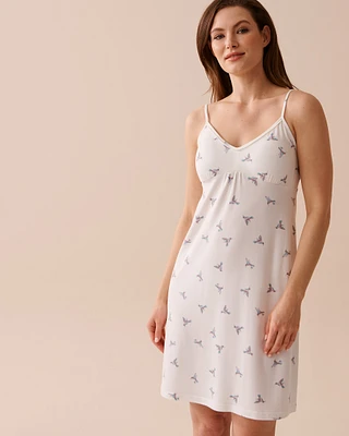 Nuisette ultra douce à imprimé colibris