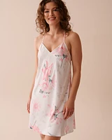 Pink Floral Satin Nightie