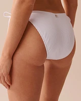 TEXTURED Side Tie V-cut Brazilian Bikini Bottom