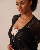 Open-Front Crochet Caftan