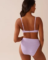 LAVENDER POP Textured Plunge Bikini Top