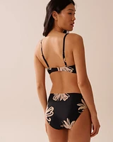 BLACK HIBISCUS Bandeau Bikini Top