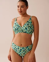AQUA FLORA Recycled Fibers D Cup Bralette Bikini Top