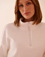 Heavy Ribbed Half-zip Sweatshirt