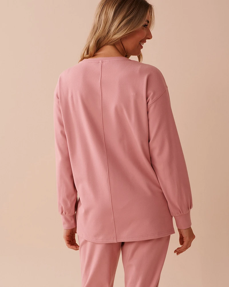 Lightly Ribbed Crew Neck Sweatshirt