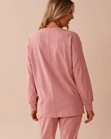 Lightly Ribbed Crew Neck Sweatshirt