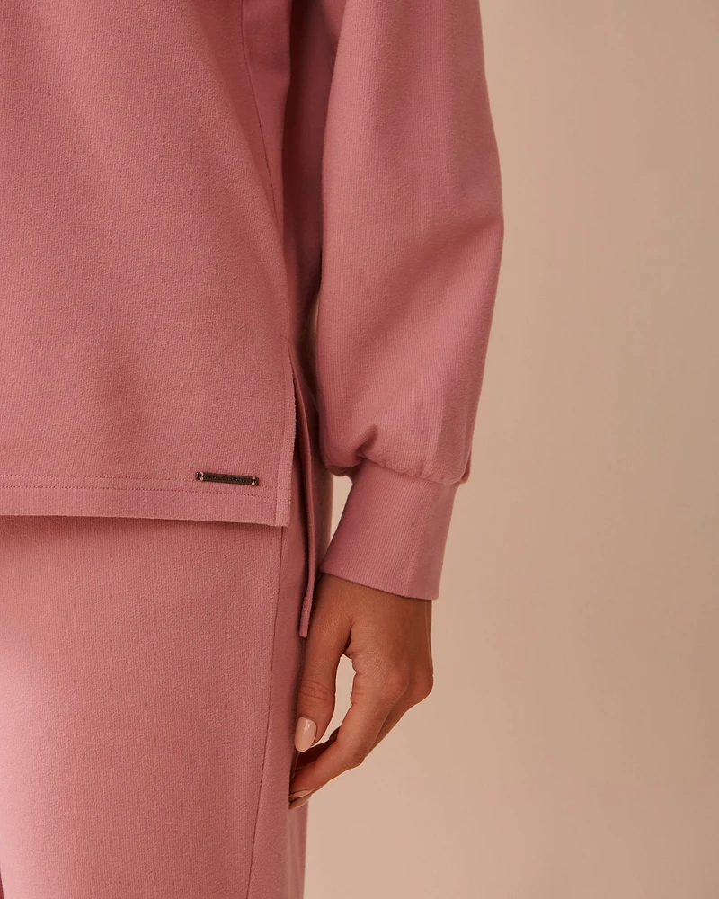 Lightly Ribbed Crew Neck Sweatshirt