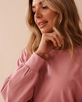 Lightly Ribbed Crew Neck Sweatshirt