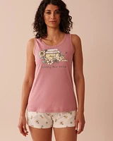 Bee Print Cotton Scoop Neck Cami