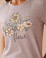 Sunflower Print Crew Neck T-shirt