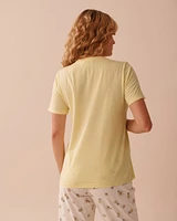 Bee Print Cotton Crew Neck T-shirt