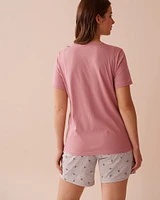 Sunflower Print Cotton Crew Neck T-shirt