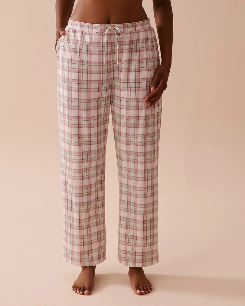 Multicolour Plaid Cotton Pajama Pants