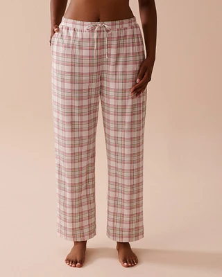 Multicolour Plaid Cotton Pajama Pants