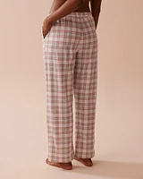 Multicolour Plaid Cotton Pajama Pants