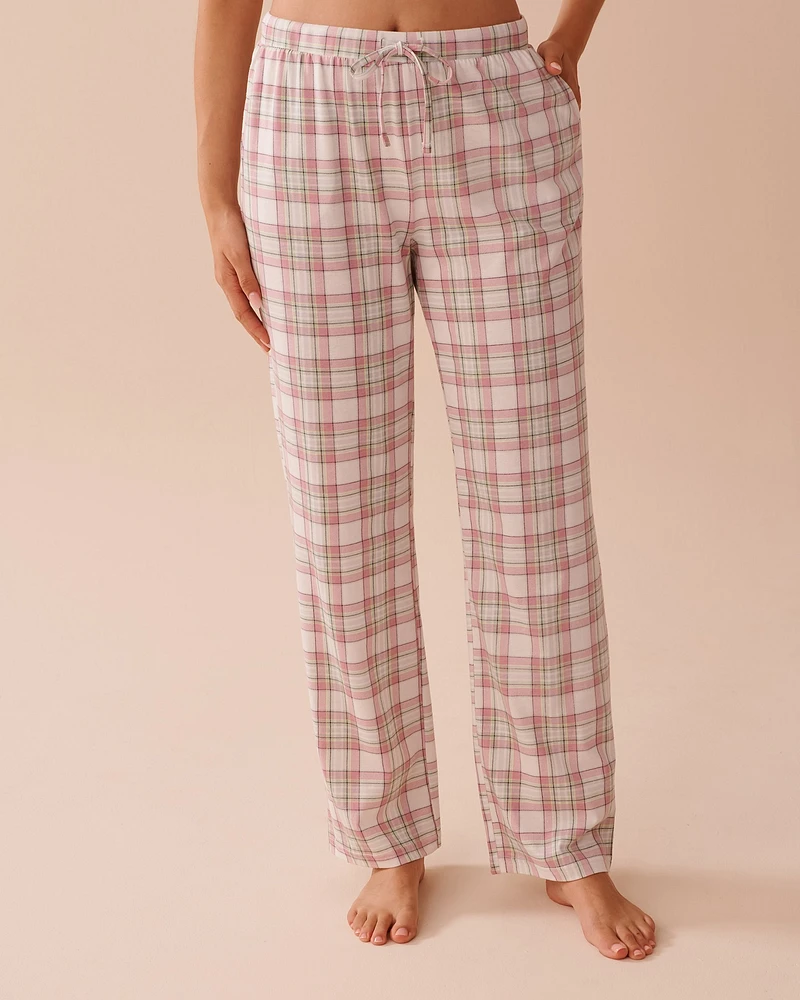 Multicolour Plaid Cotton Pajama Pants