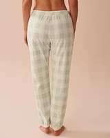 Green Plaid Cotton Jogger Pajama Pants