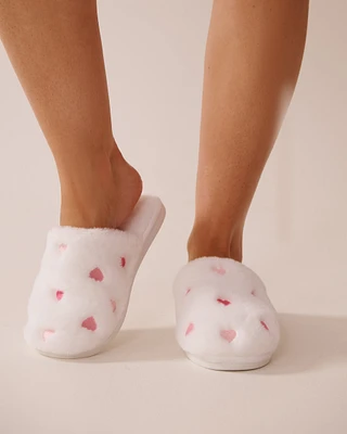 Faux Wool Embroidered Slippers